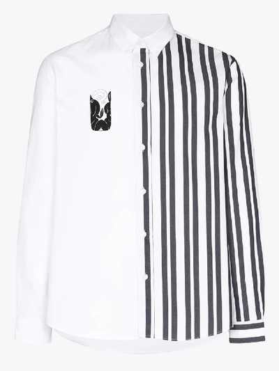 Shop Kenzo Striped Mermaid Print Shirt In White