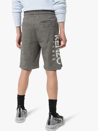 Shop Kenzo Logo Track Shorts In Grey