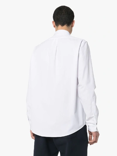 Shop Kenzo Tiger Embroidery Cotton Shirt In White
