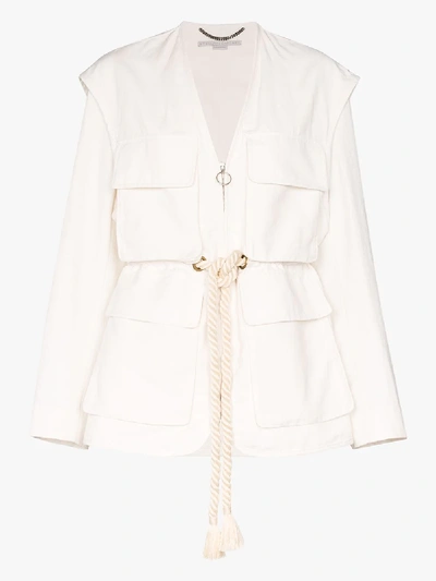 Shop Stella Mccartney 'ania' Jacke Im Utility-look In White