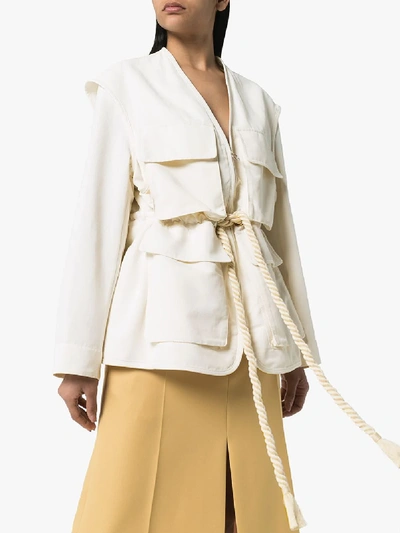 Shop Stella Mccartney 'ania' Jacke Im Utility-look In White