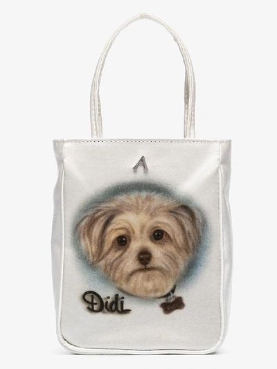 Shop Ashley Williams White Didi Kate Silk Tote Bag