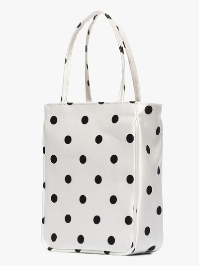 Shop Ashley Williams White Kate Polka Dot Silk Tote Bag