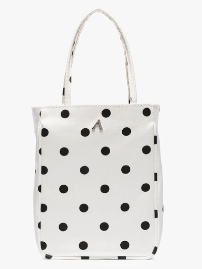 Shop Ashley Williams White Kate Polka Dot Silk Tote Bag