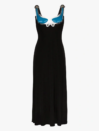 Shop Christopher Kane Gel Insert Maxi Dress In Black