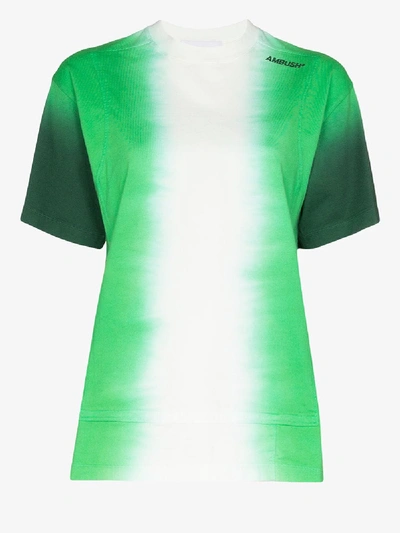 Shop Ambush Tie-dye Logo Print Cotton T-shirt In Green