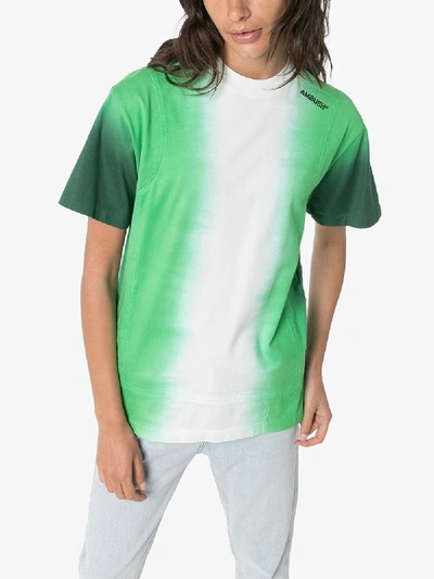 Shop Ambush Tie-dye Logo Print Cotton T-shirt In Green