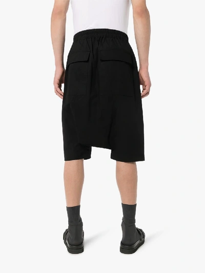Shop Rick Owens Drawcord Long Shorts In Black