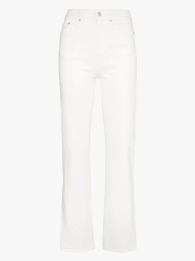 Shop Jeanerica Super High Waist Straight Leg Jeans In White