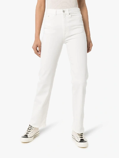 Shop Jeanerica Super High Waist Straight Leg Jeans In White