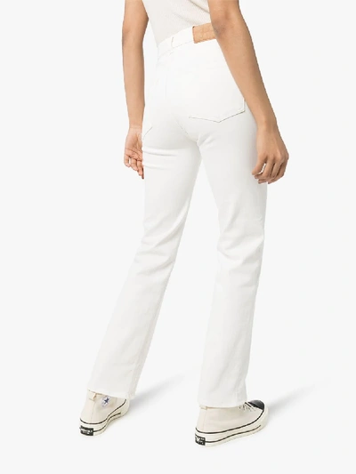 Jeanerica Super High Waist Straight Leg Jeans In White