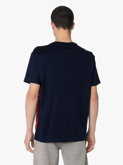 Shop Polo Ralph Lauren Colour Block Logo Cotton T-shirt In Blue