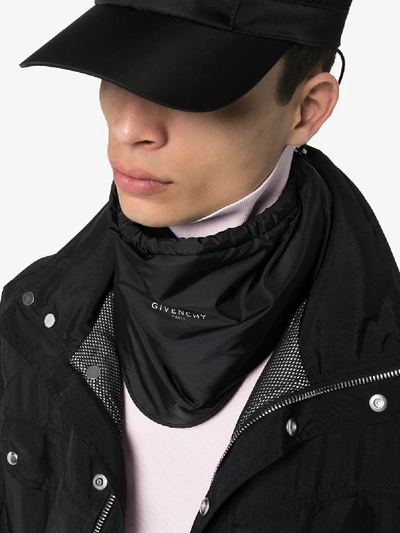 Shop Givenchy Black Logo Thermal Snood