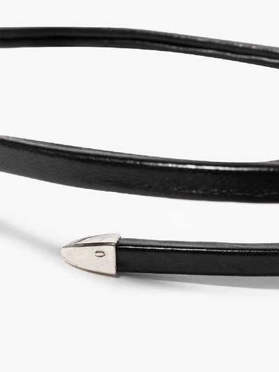 Shop Bottega Veneta Black Rigid Wrap Leather Belt