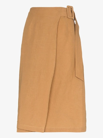 Shop St Agni Cella Wrap Skirt In Brown