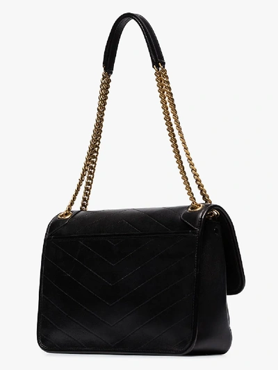 Shop Saint Laurent Black Niki Medium Chain Strap Shoulder Bag
