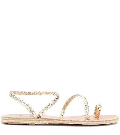 Shop Ancient Greek Sandals Eleftheria Metallic Leather Sandals