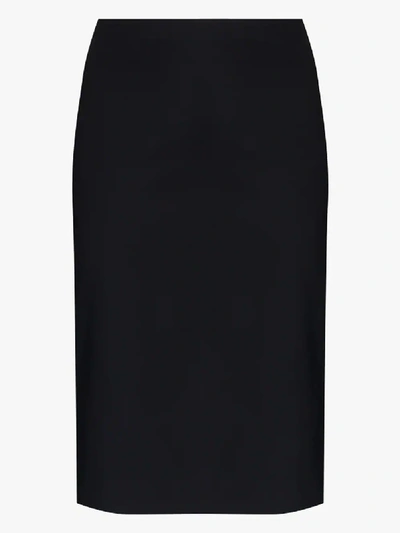 Shop Coperni Side Split Midi Skirt In Black