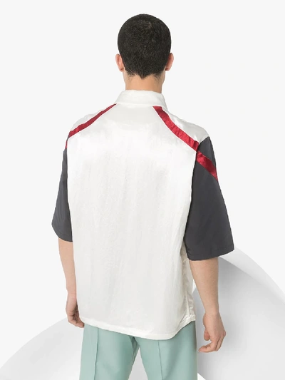 Shop Kiko Kostadinov Debry Contrast Panel Zip-up Shirt In White