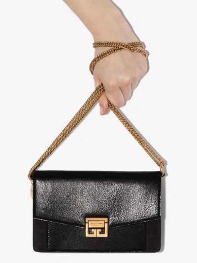 Shop Givenchy Black Gt Gv3 Leather Shoulder Bag