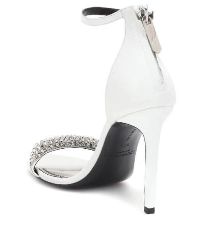Shop Calvin Klein 205w39nyc Camelle Embellished Leather Sandals In White