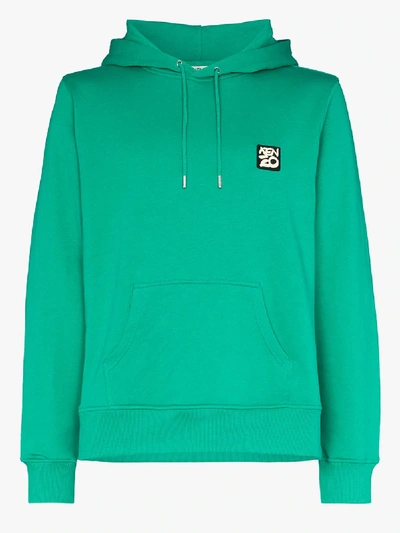Shop Kenzo Ama Diver Print Cotton Hoodie In Green