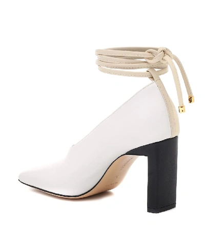 Shop Wandler Isa Leather Pumps In White