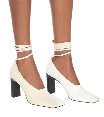 Shop Wandler Isa Leather Pumps In White