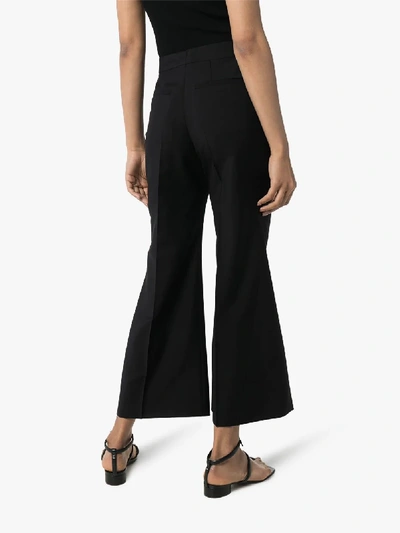Shop Jil Sander Marcus Cropped Flared Trousers In Black