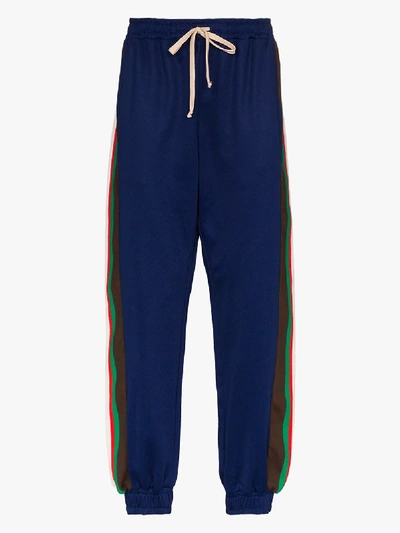 Shop Gucci Side Stripe Sweatpants In Blue