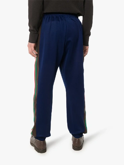 Shop Gucci Side Stripe Sweatpants In Blue