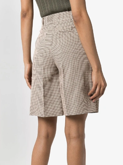 Shop Remain Kit Check Long Shorts In Brown