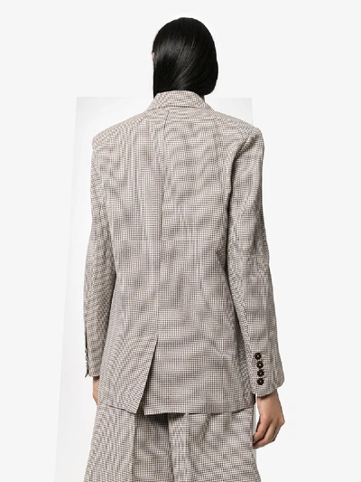 Shop Remain Vivi Checked Double-breasted Blazer In Brown