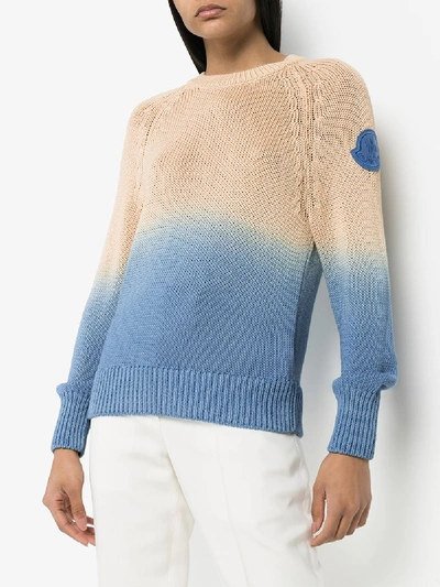 Shop Moncler Girocollo Tricot Dip-dye Sweater In Neutrals
