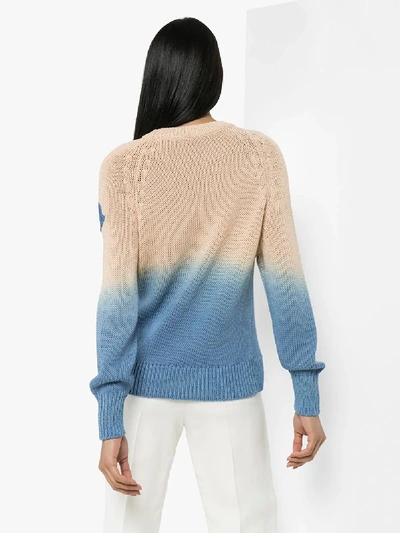 Shop Moncler Girocollo Tricot Dip-dye Sweater In Neutrals