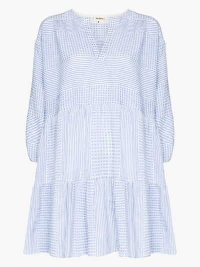 Shop Lemlem Semira Cotton Mini Dress In Blue