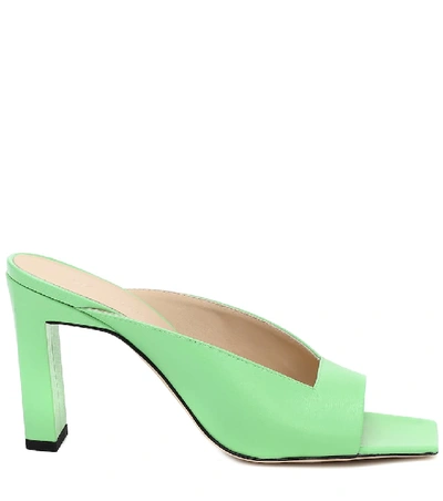 Shop Wandler Isa Leather Sandals In Green