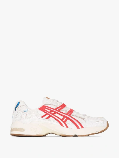 Shop Asics White Gel Kayano 5 Leather Sneakers