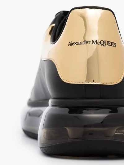 Shop Alexander Mcqueen Black And Gold Oversized Sneakers