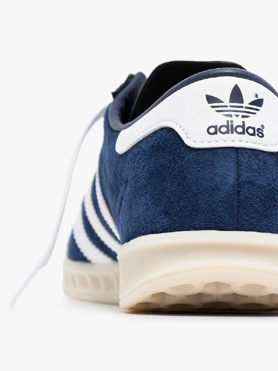 Adidas Originals Adidas Blue And White Hamburg Suede Sneakers | ModeSens