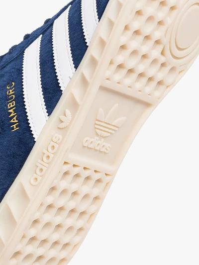 Shop Adidas Originals Adidas Blue And White Hamburg Suede Sneakers