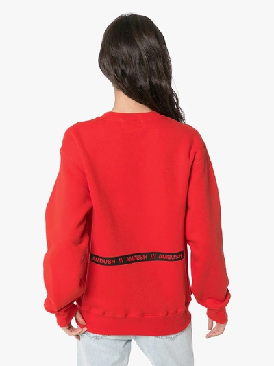 Shop Ambush Logo Print Cotton Sweatshirt In Red