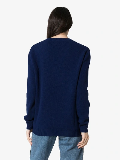 Shop Gucci My Body My Choice Wool Sweater In Blue