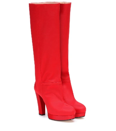 Shop Gucci Knee-high Boots In Red