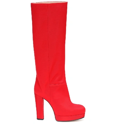 Shop Gucci Knee-high Boots In Red