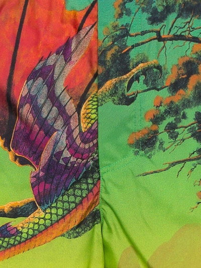 Shop Valentino Multicoloured Dragon At Dawn Printed Swim Shorts In Green