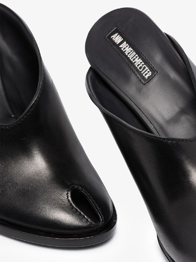 Shop Ann Demeulemeester 100 Curve Heel Leather Mules In Black