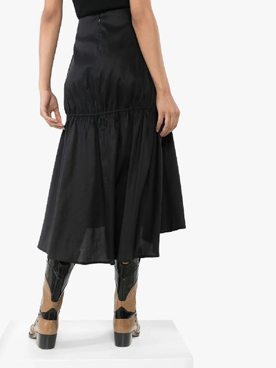 Shop Totême Anzio Gathered Midi Skirt In Black