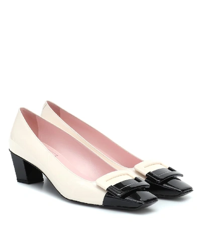 Shop Roger Vivier Belle Vivier Leather Pumps In White