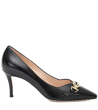 Shop Gucci Zumi Leather Pumps In Black